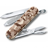 Нож перочинный Victorinox CLASSIC, сталь X55CrMo14, рукоять Cellidor®, песочный камуфляж купить в 